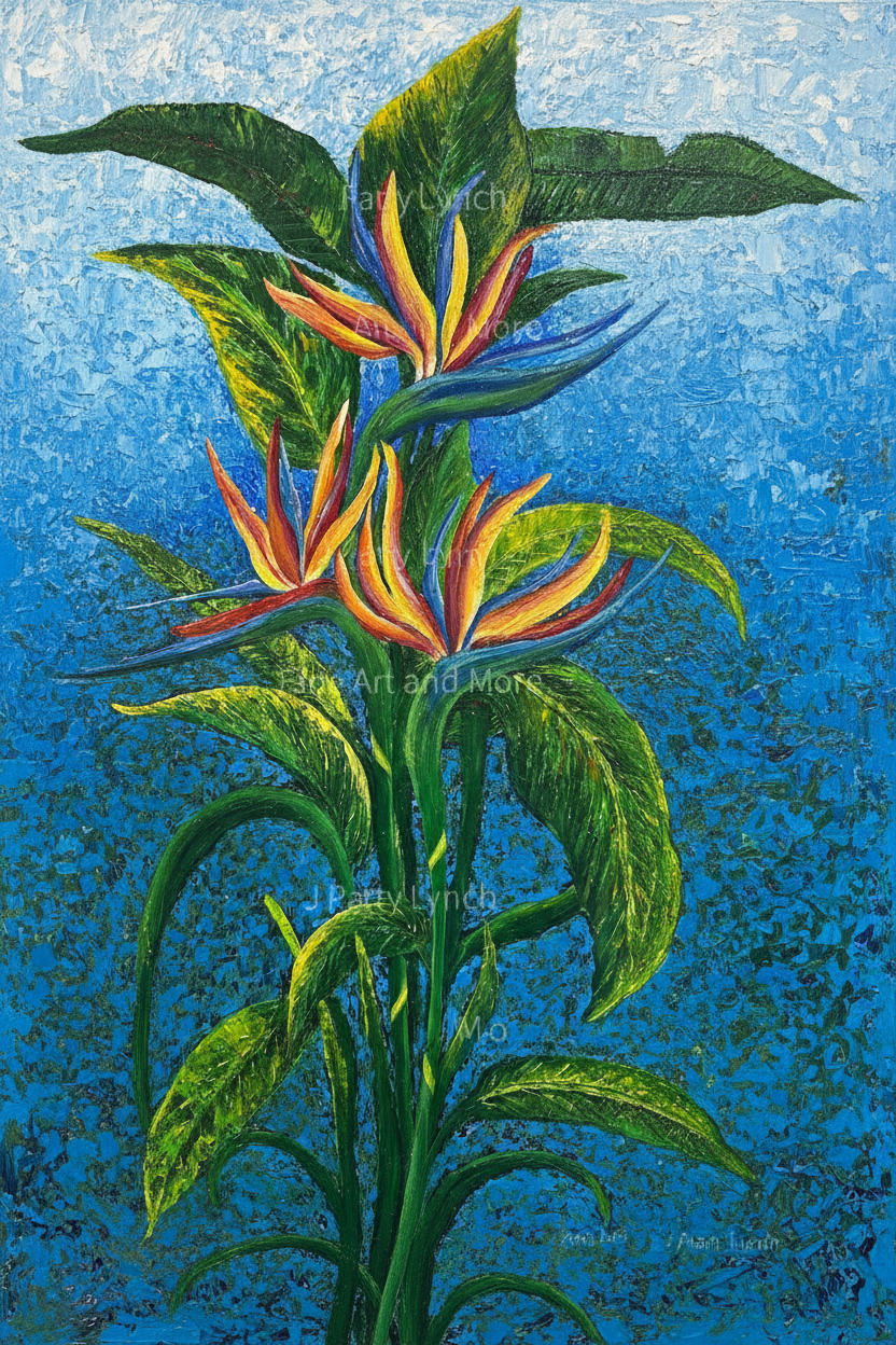 Original Acrylic - 12x40" -  Canvas - Birds of Paradise