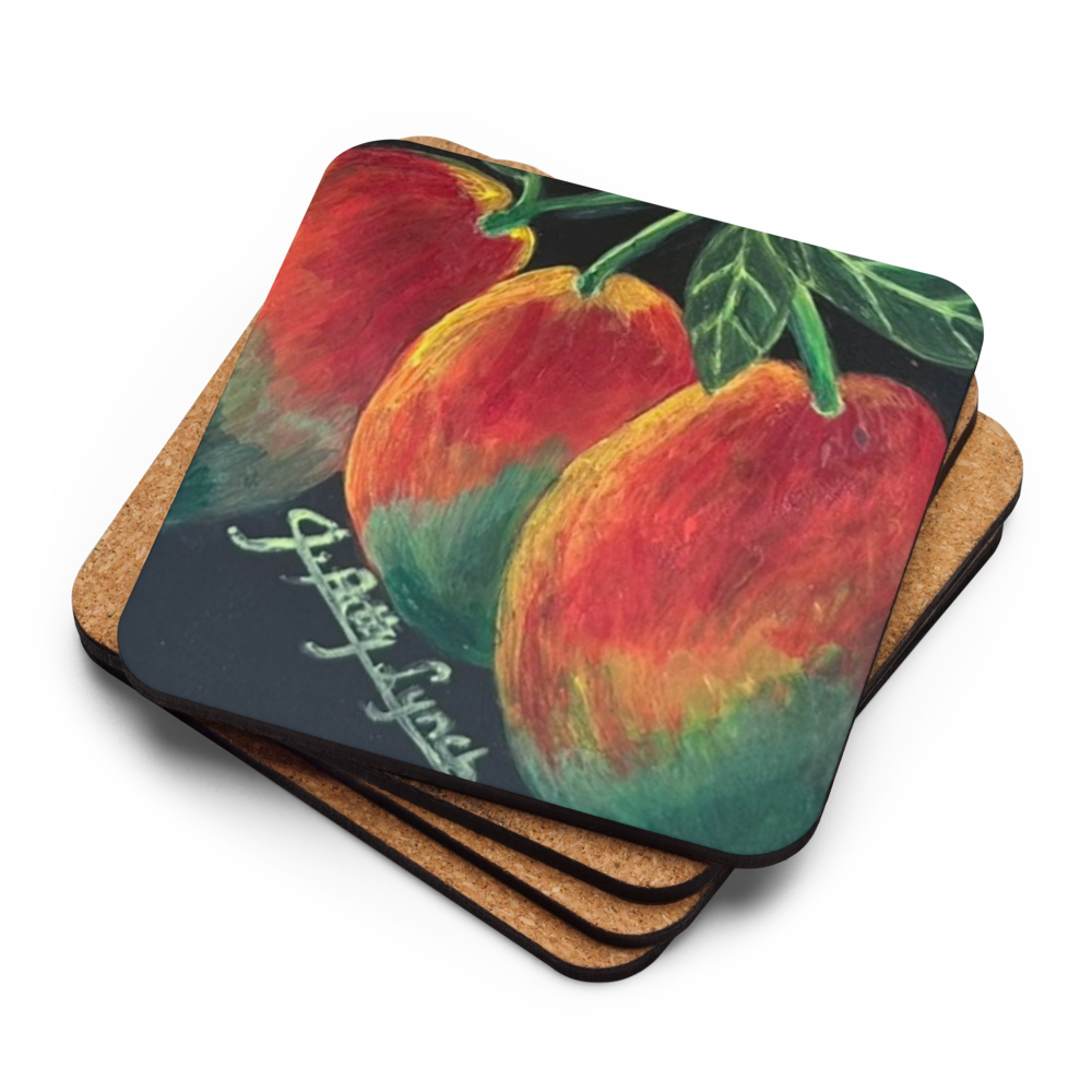 Cork-back coaster - Mangos - Treeadem Yahknow