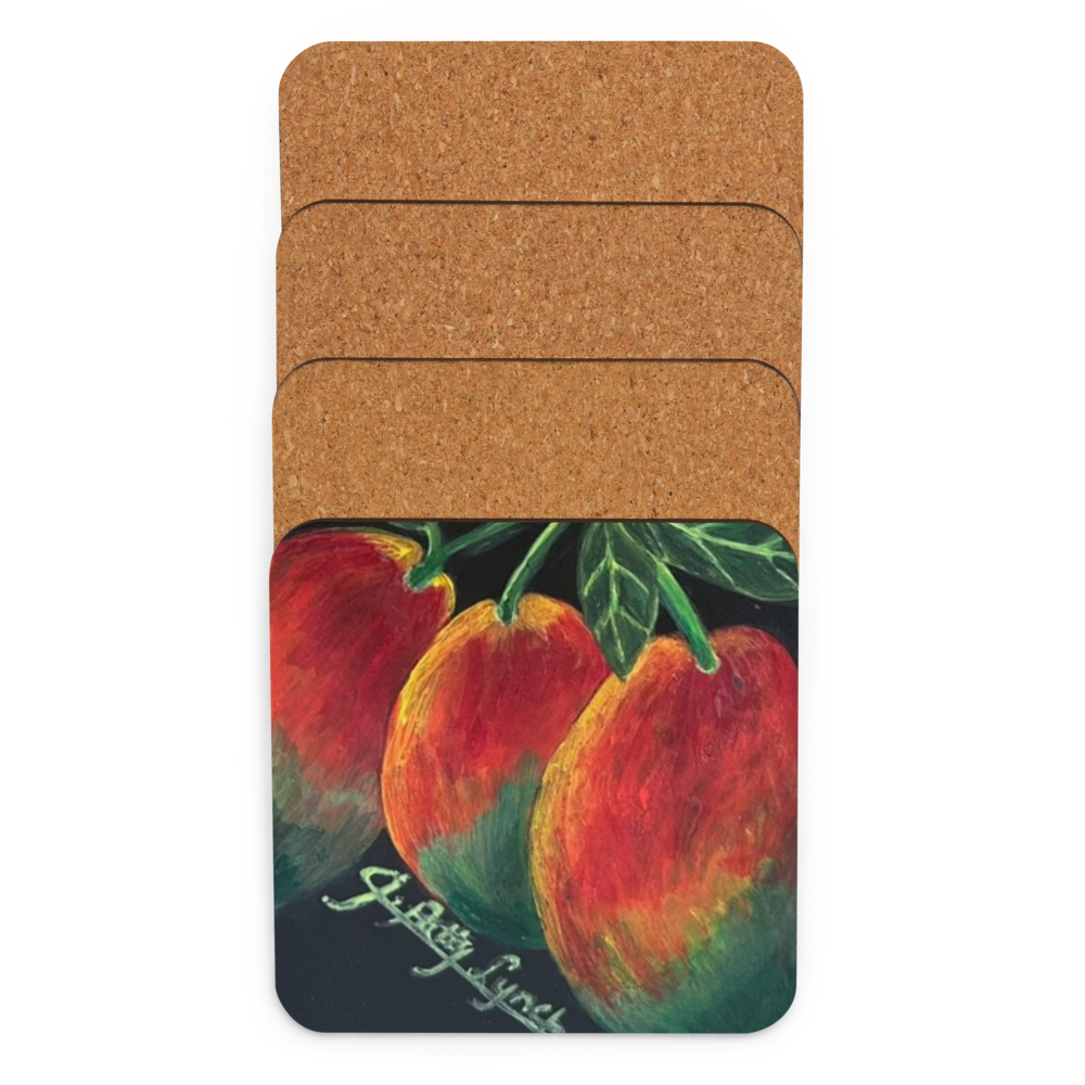 Cork-back coaster - Mangos - Treeadem Yahknow