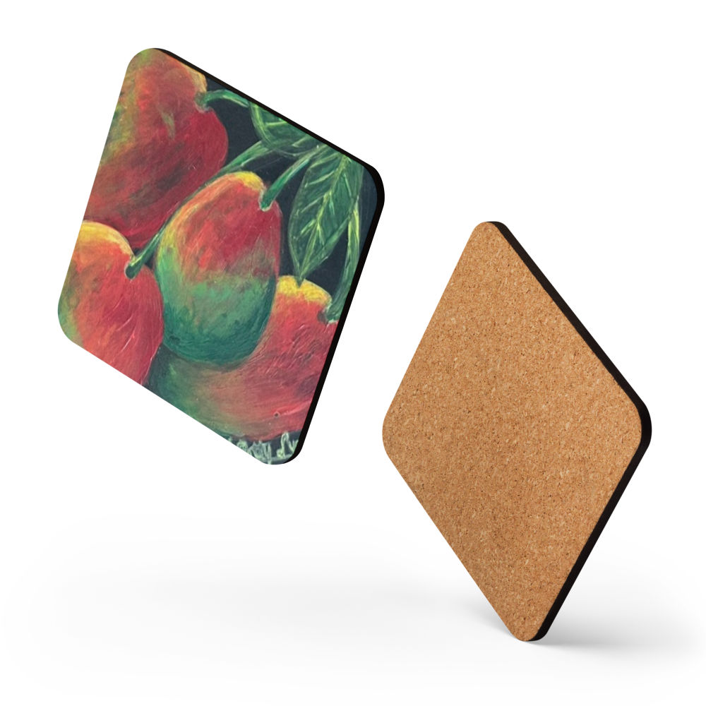 Cork-back coaster - Mangos - Fouradem Yahknow