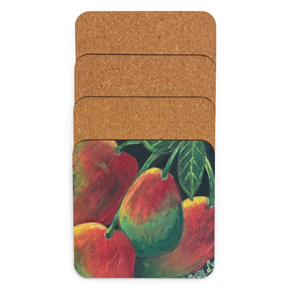 Cork-back coaster - Mangos - Fouradem Yahknow