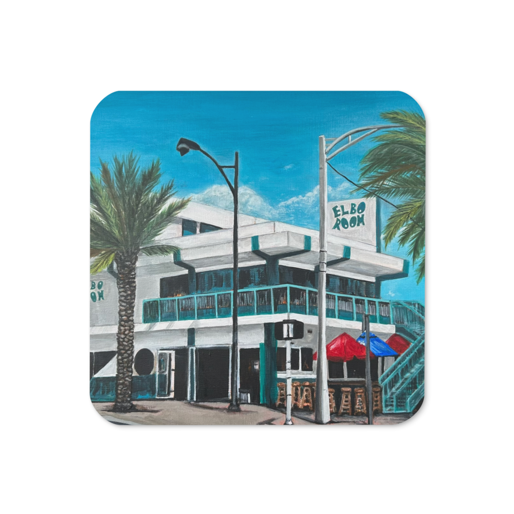 Cork-back coaster - Elbo Room - Las Olas & A1A, Fort Lauderdale Beach