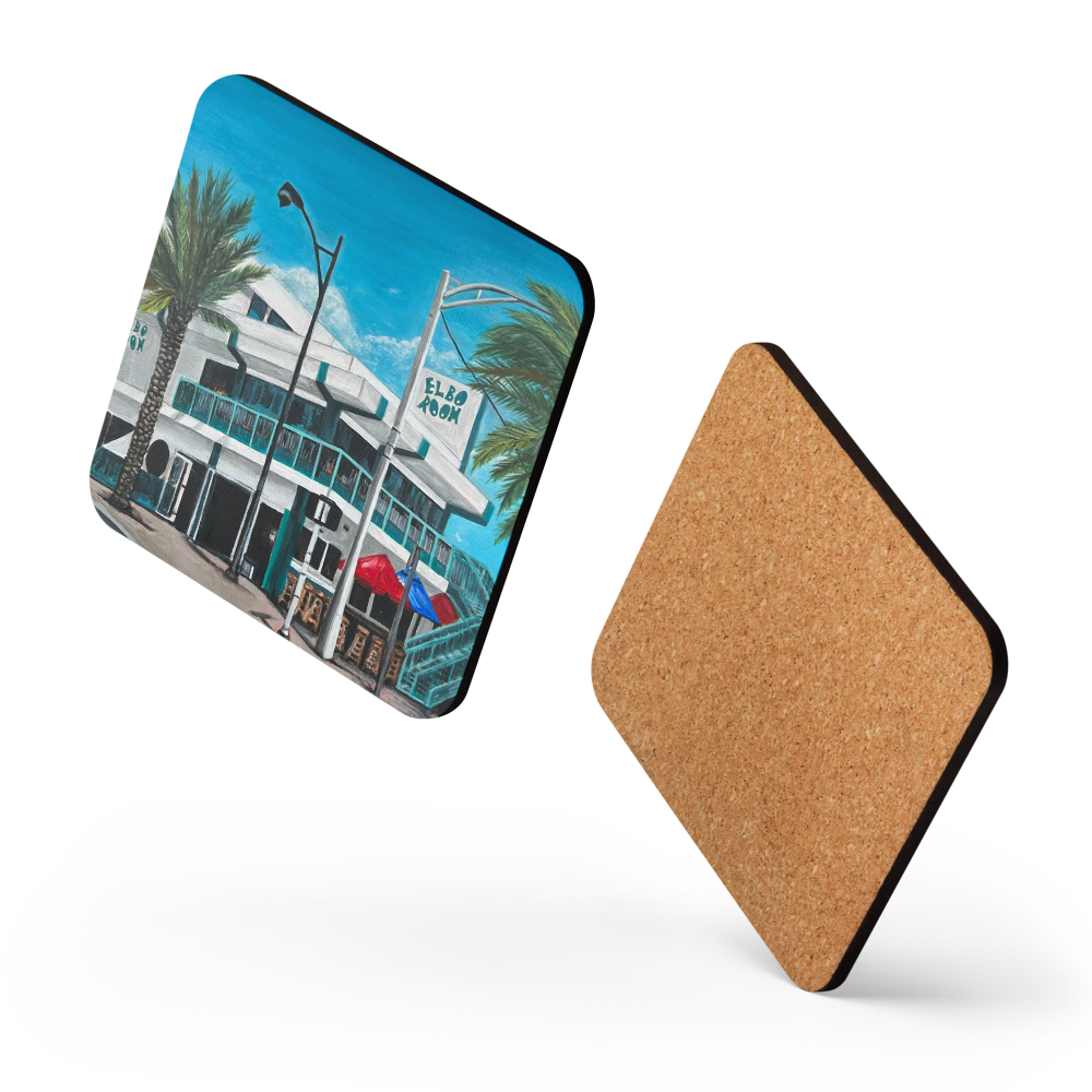 Cork-back coaster - Elbo Room - Las Olas & A1A, Fort Lauderdale Beach