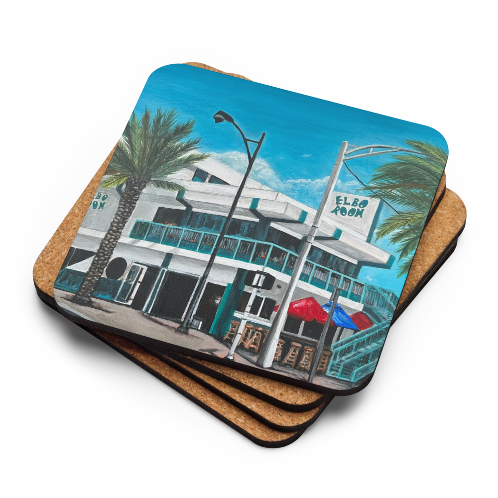 Cork-back coaster - Elbo Room - Las Olas & A1A, Fort Lauderdale Beach
