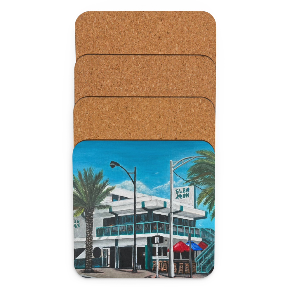 Cork-back coaster - Elbo Room - Las Olas & A1A, Fort Lauderdale Beach