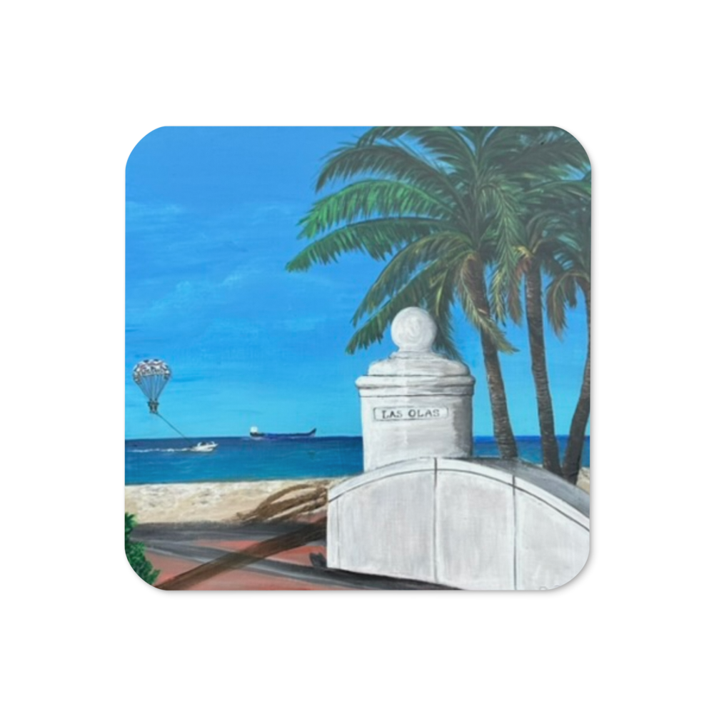 Cork-back coaster - Las Olas Blvd at Fort Lauderdale Beach