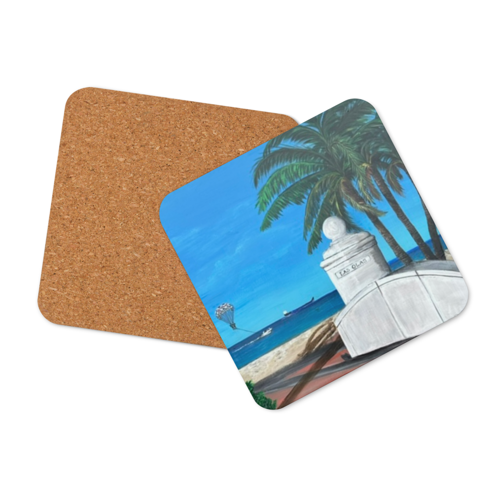 Cork-back coaster - Las Olas Blvd at Fort Lauderdale Beach