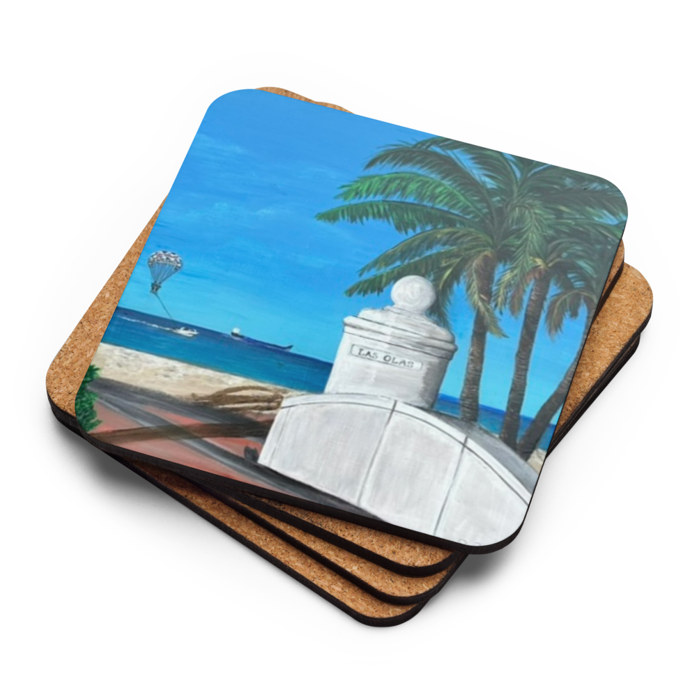 Cork-back coaster - Las Olas Blvd at Fort Lauderdale Beach