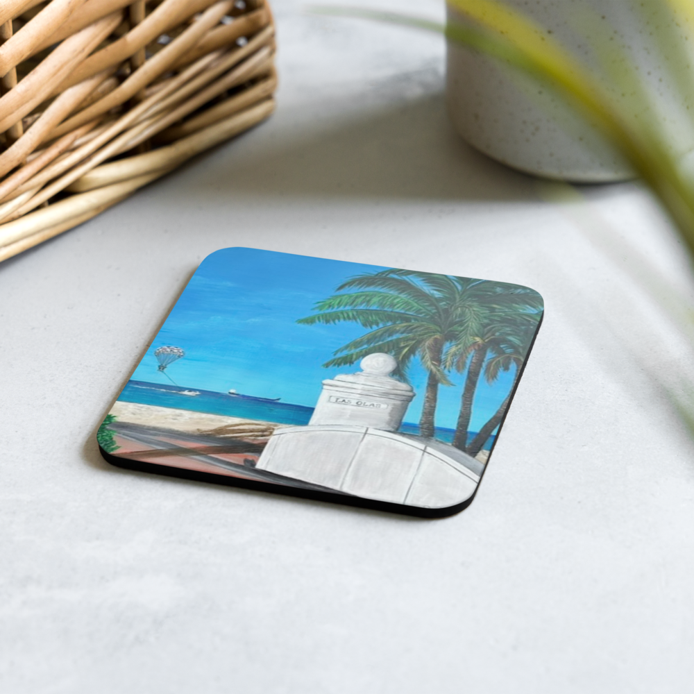 Cork-back coaster - Las Olas Blvd at Fort Lauderdale Beach