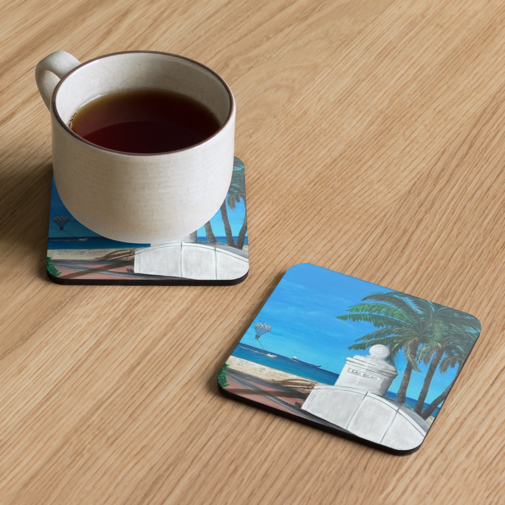 Cork-back coaster - Las Olas Blvd at Fort Lauderdale Beach