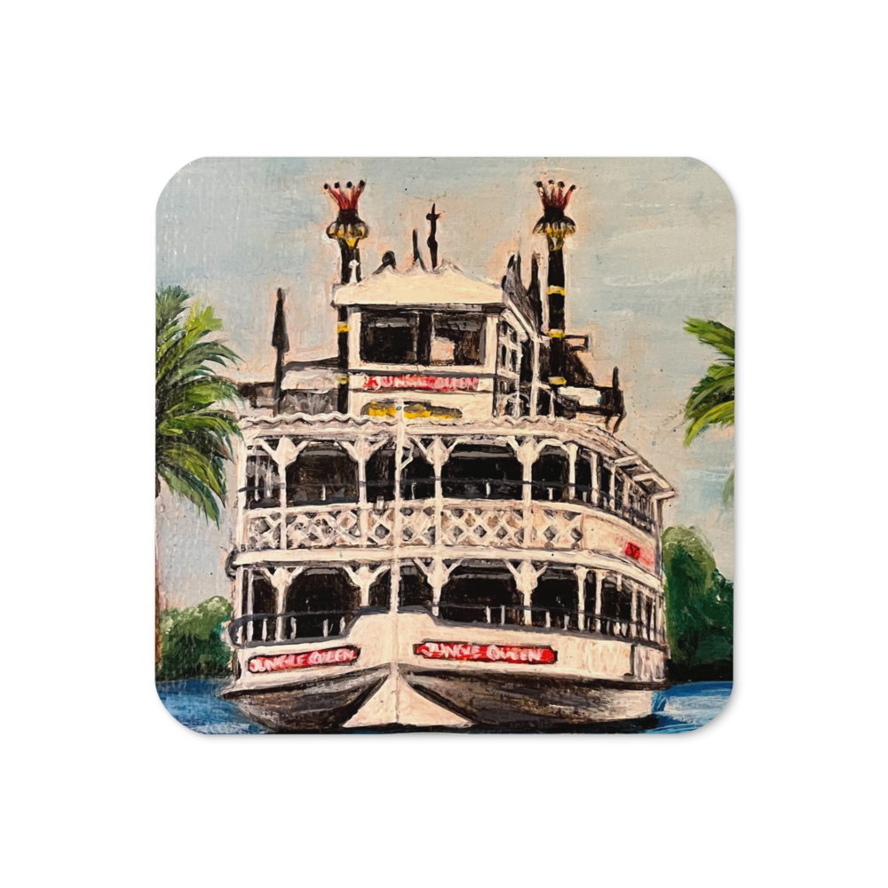 Cork-back coaster - Jungle Queen on the New River