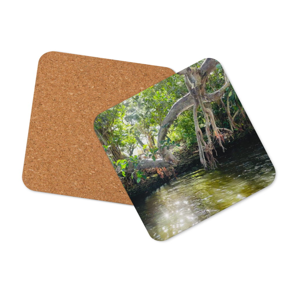 Cork-back coaster - Mangrove and Glimmering Sunset