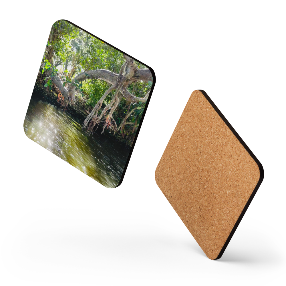 Cork-back coaster - Mangrove and Glimmering Sunset
