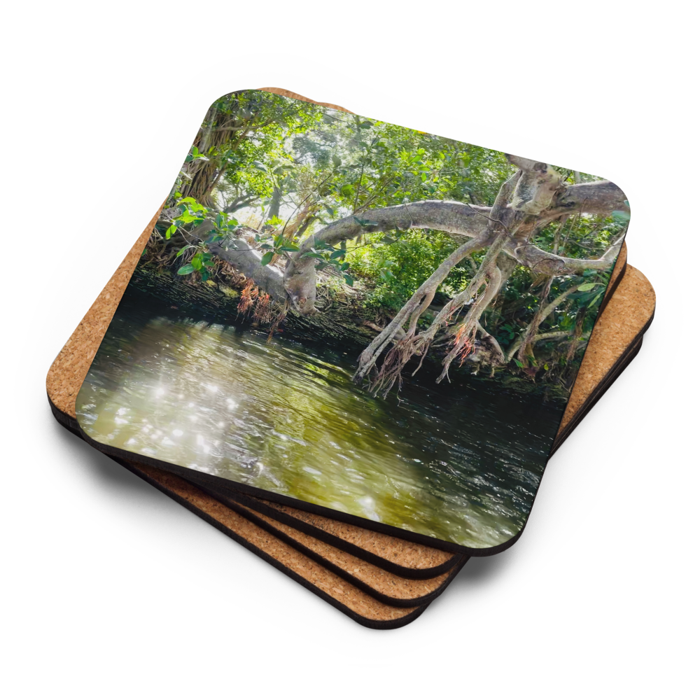 Cork-back coaster - Mangrove and Glimmering Sunset