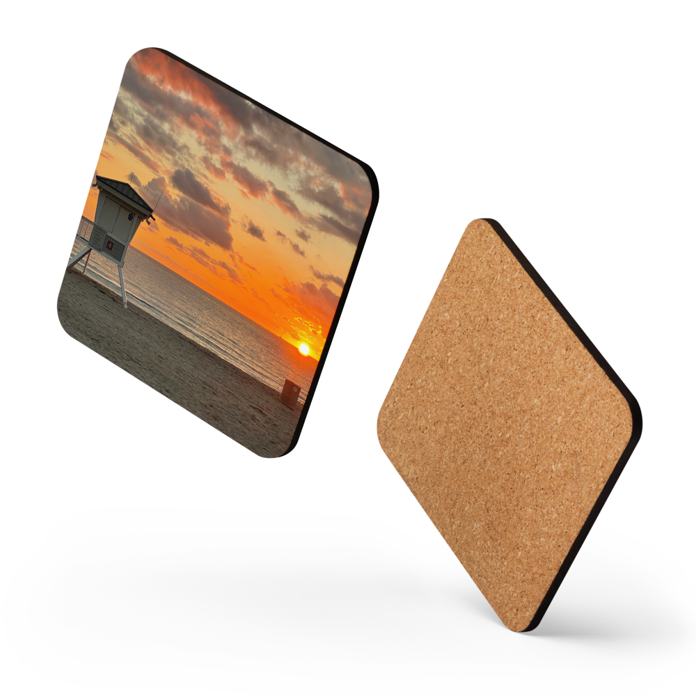 Cork-back coaster - Slam-Dunk Sunrise