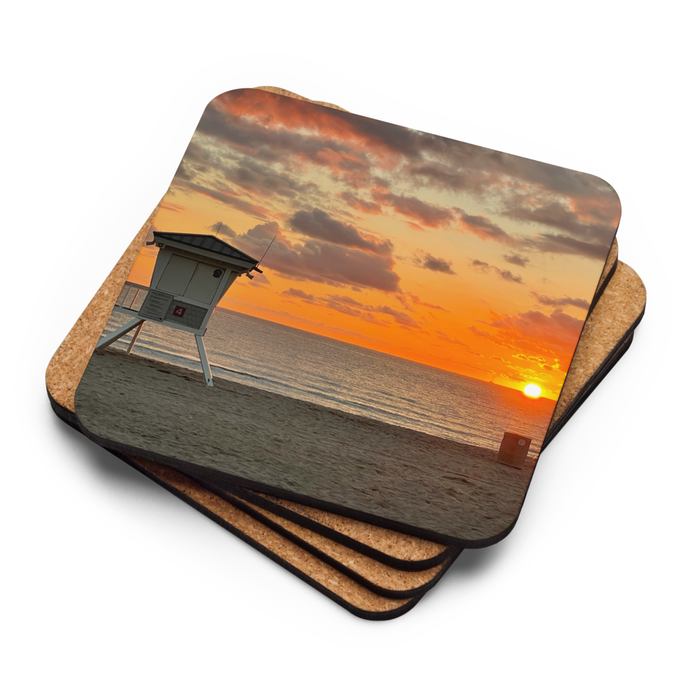 Cork-back coaster - Slam-Dunk Sunrise