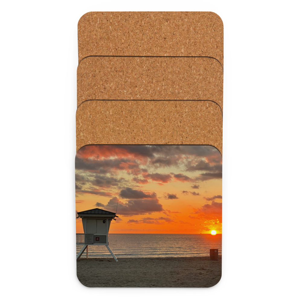 Cork-back coaster - Slam-Dunk Sunrise