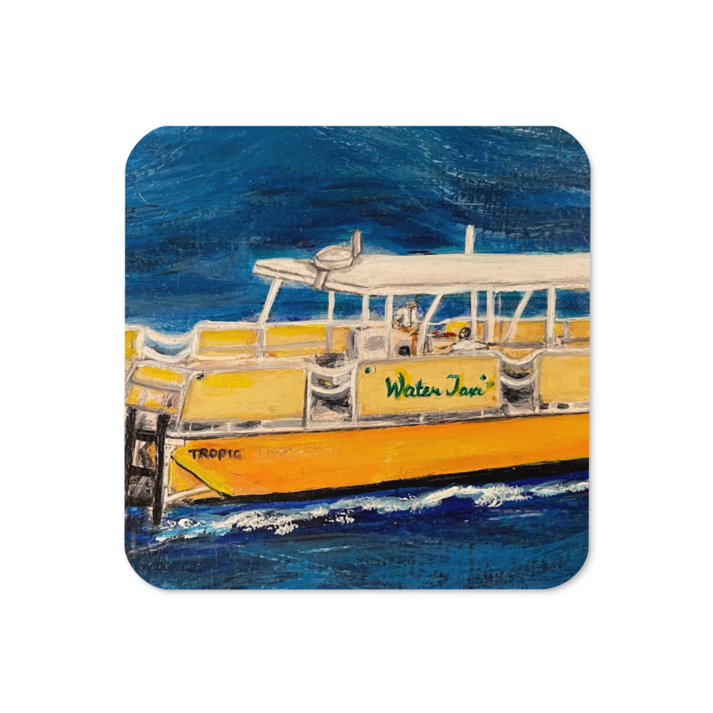 Cork-back coaster - Water Taxi in Fort Lauderdale New River