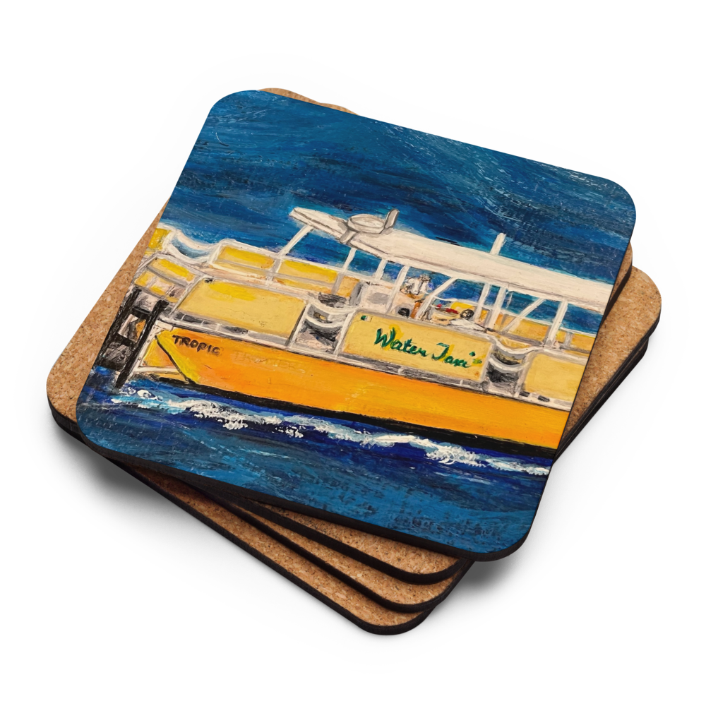 Cork-back coaster - Water Taxi in Fort Lauderdale New River