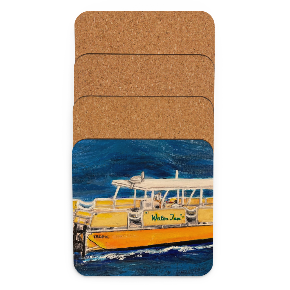 Cork-back coaster - Water Taxi in Fort Lauderdale New River
