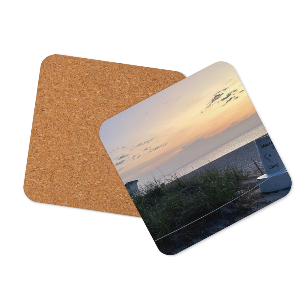 Cork-back coaster - Sunrise on the Dune