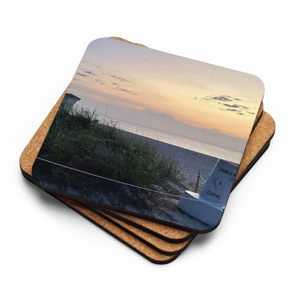Cork-back coaster - Sunrise on the Dune