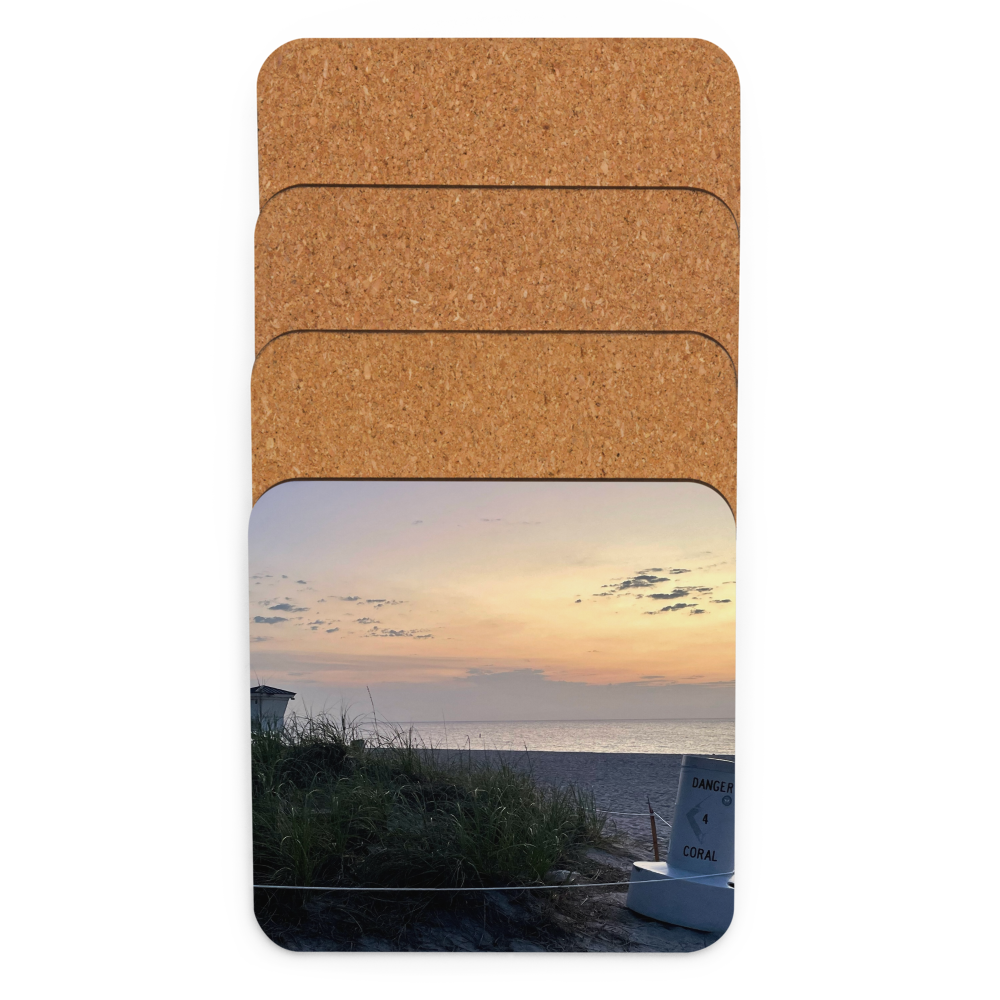 Cork-back coaster - Sunrise on the Dune