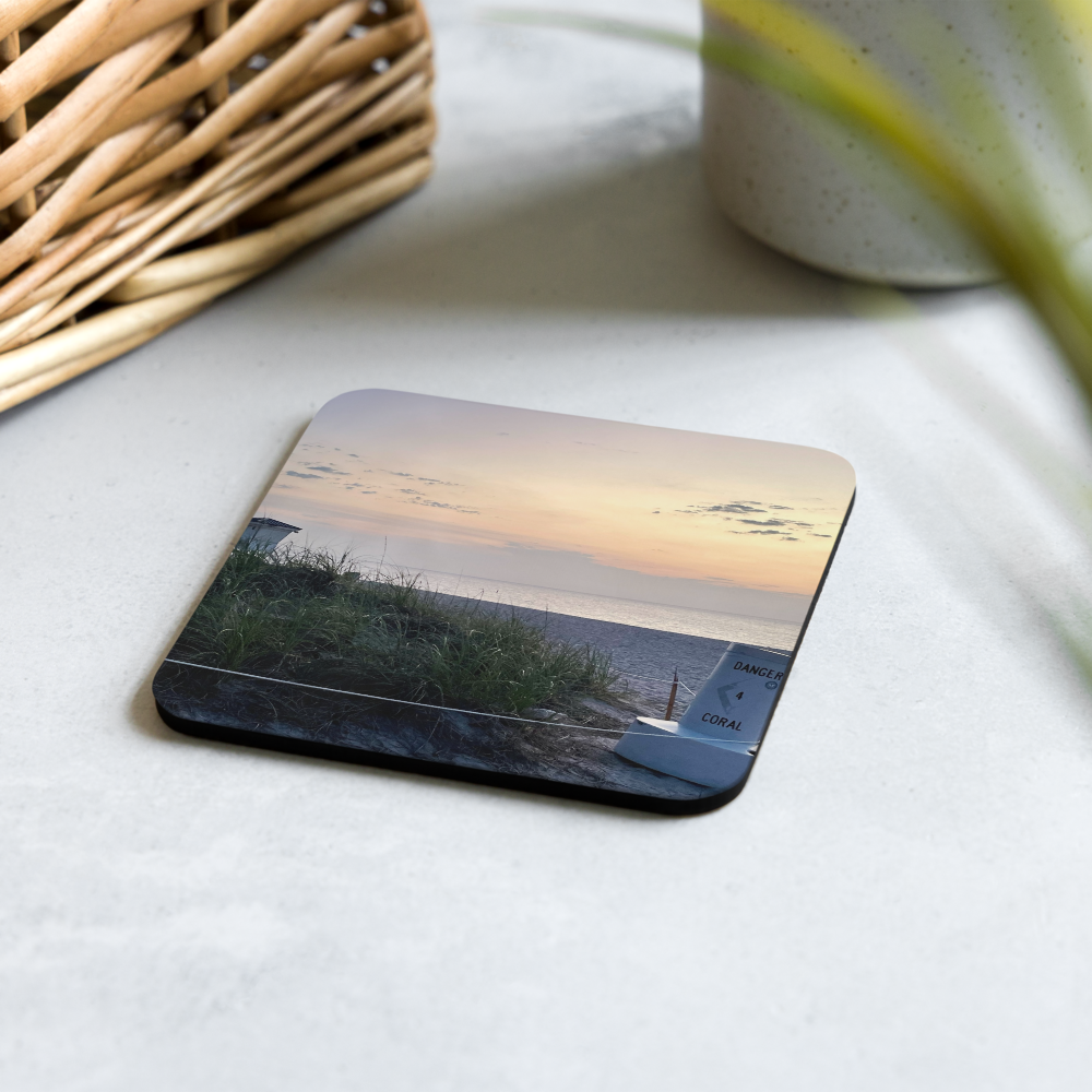 Cork-back coaster - Sunrise on the Dune