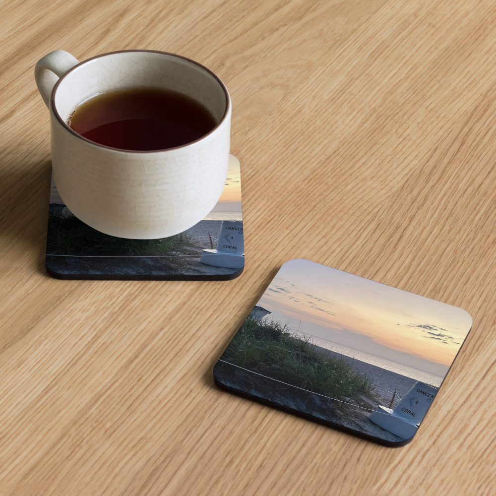 Cork-back coaster - Sunrise on the Dune