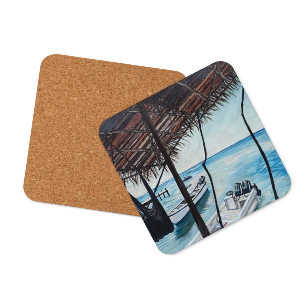 Cork-back coaster - Roatan Hideout