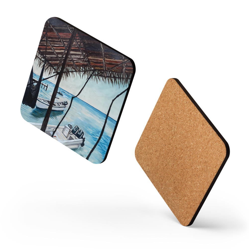 Cork-back coaster - Roatan Hideout
