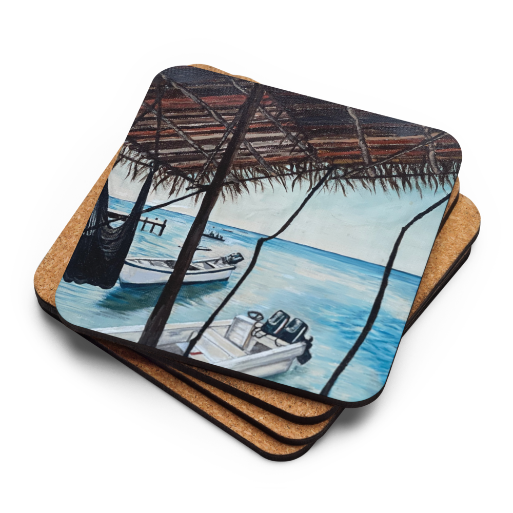 Cork-back coaster - Roatan Hideout