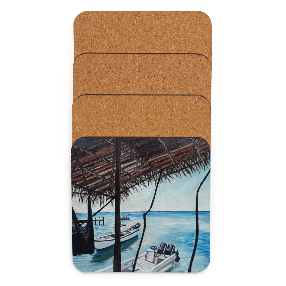 Cork-back coaster - Roatan Hideout