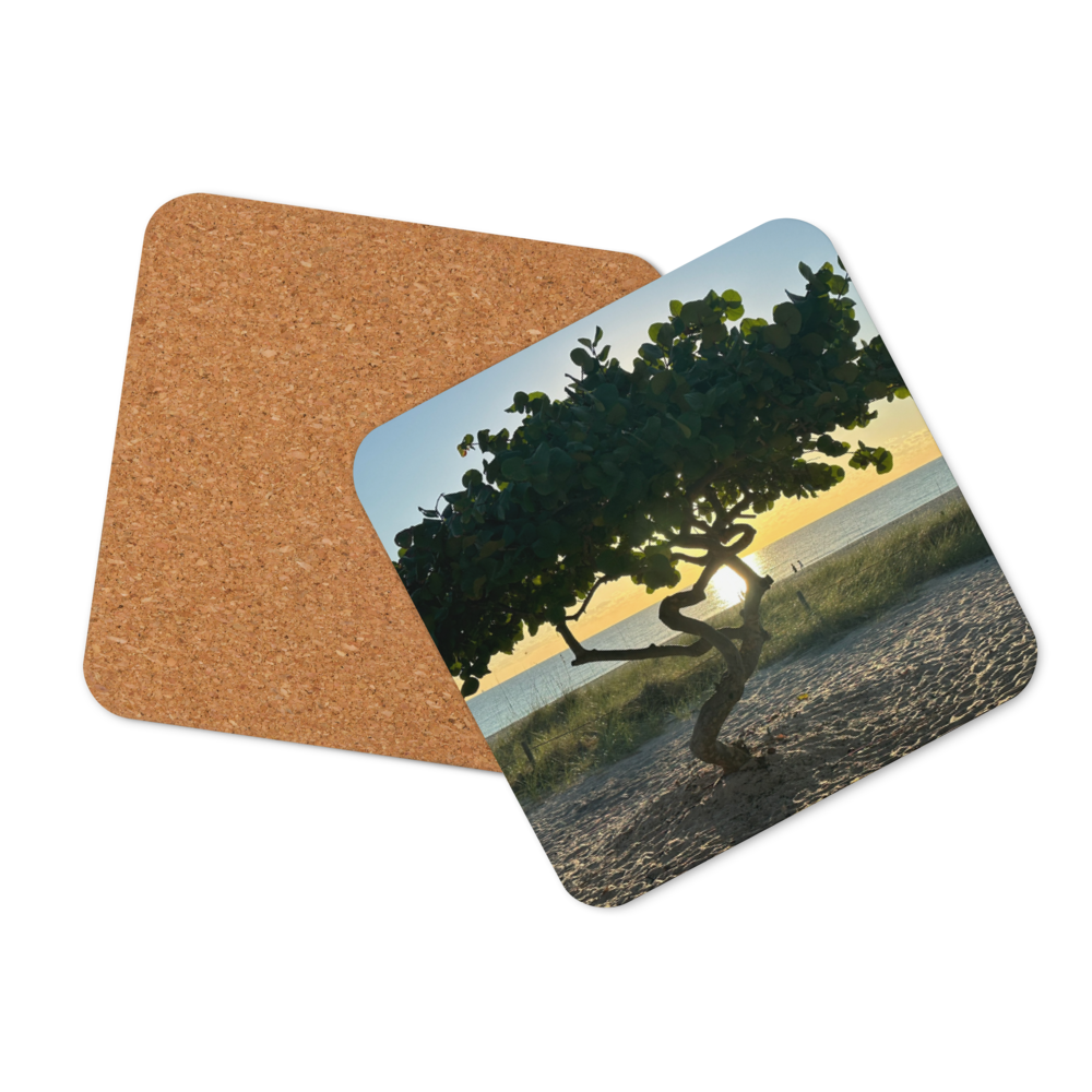 Cork-back coaster - Seagrape Sunrise