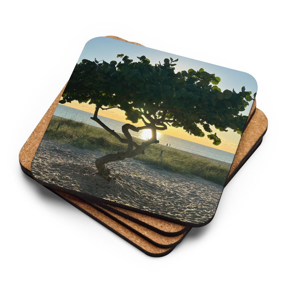 Cork-back coaster - Seagrape Sunrise