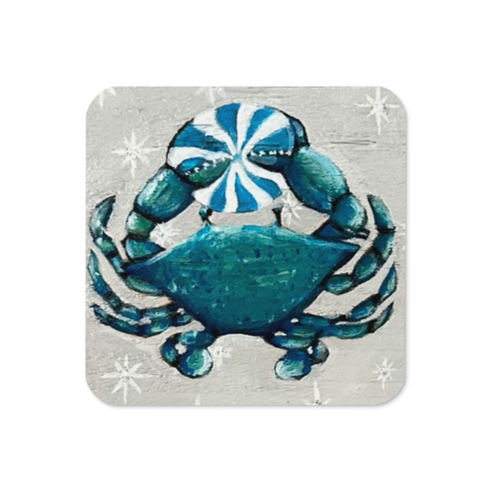 Cork-back coaster - Christmas Crab Clutches Sand Dollar