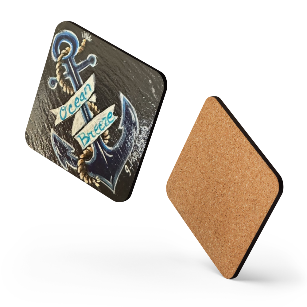 Cork-back coaster - Anchor Ocean Breeze