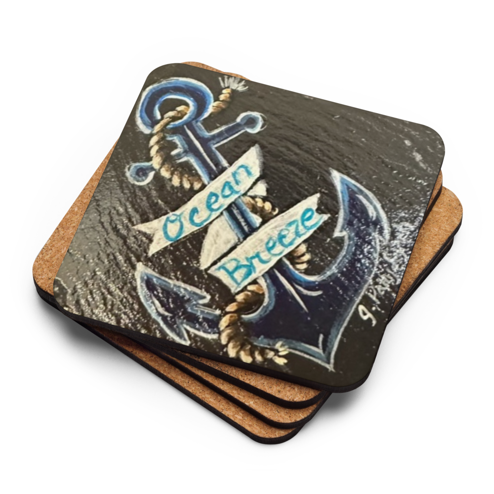 Cork-back coaster - Anchor Ocean Breeze