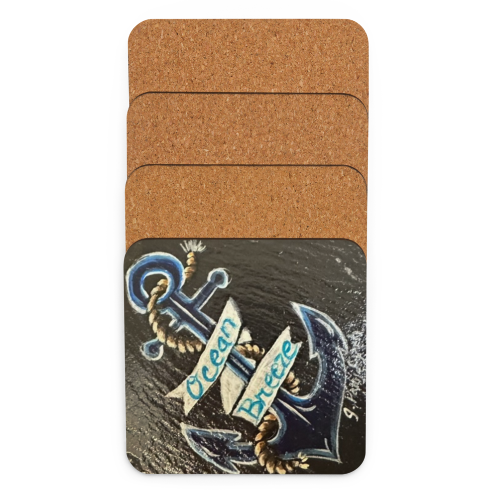 Cork-back coaster - Anchor Ocean Breeze