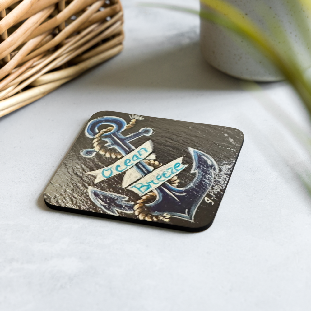 Cork-back coaster - Anchor Ocean Breeze