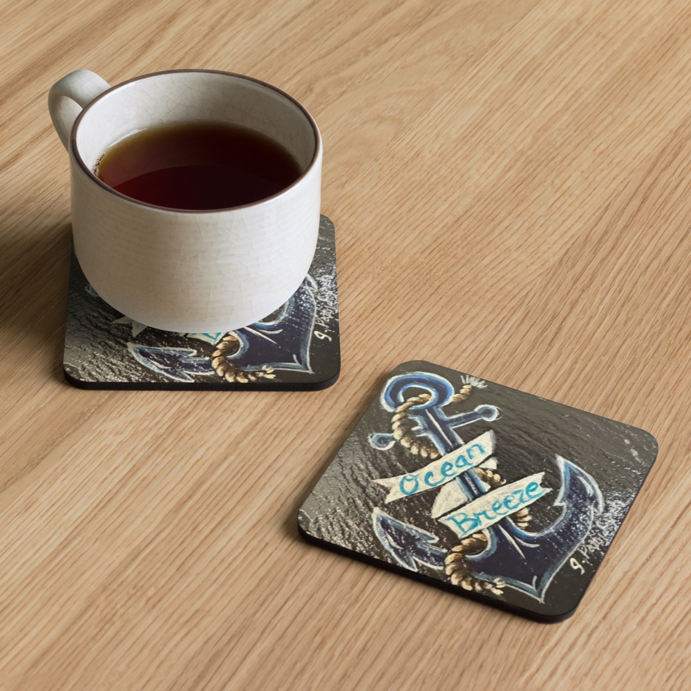 Cork-back coaster - Anchor Ocean Breeze