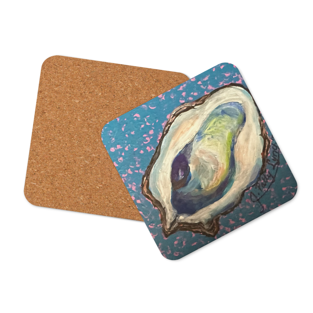 Cork-back coaster - Oyster Freckled Blue