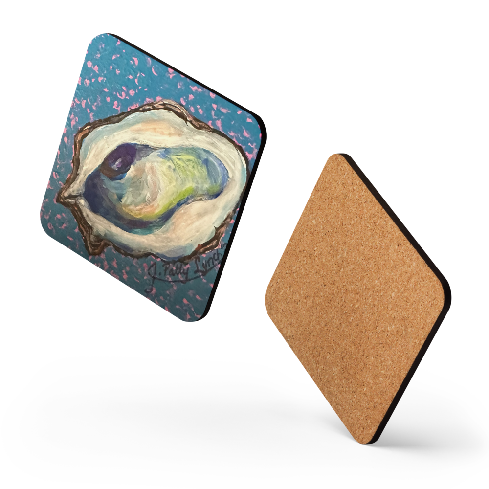 Cork-back coaster - Oyster Freckled Blue