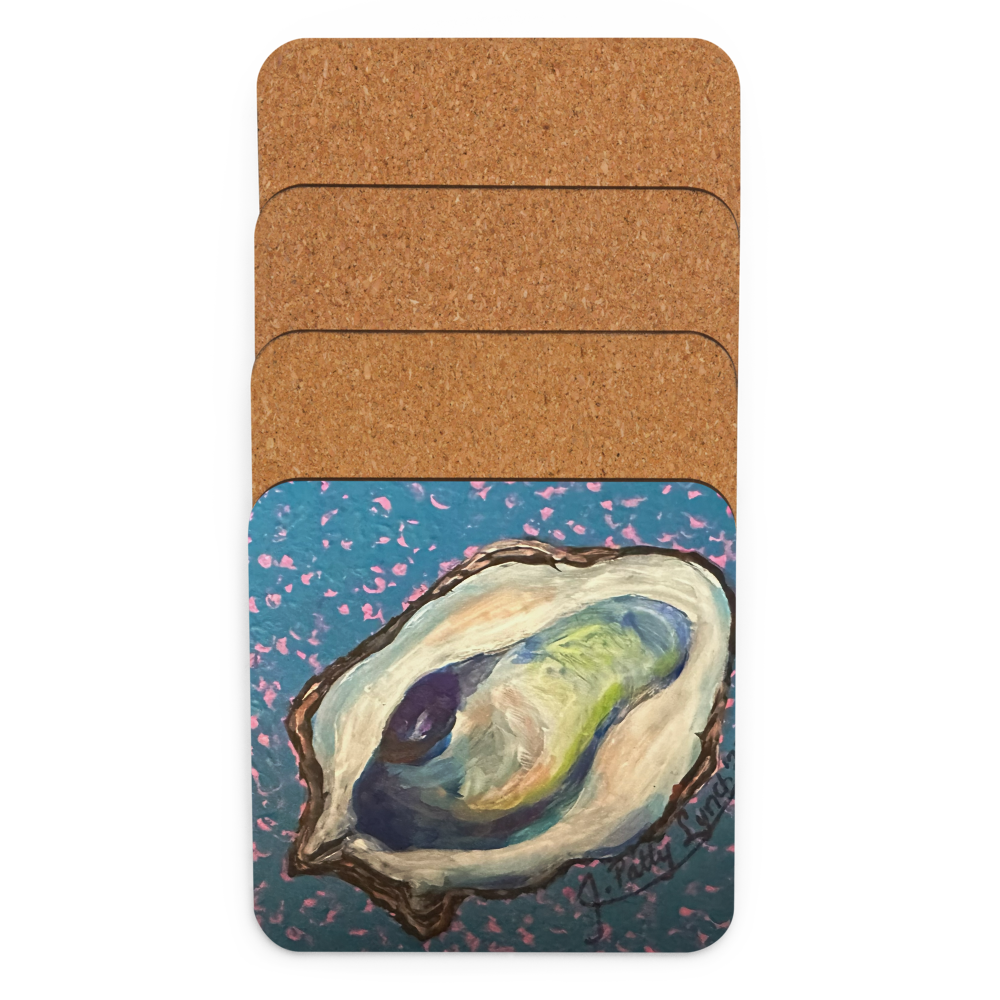 Cork-back coaster - Oyster Freckled Blue