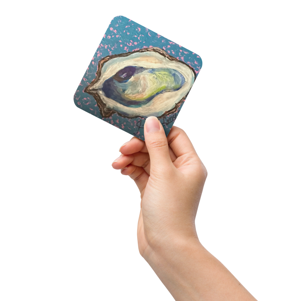 Cork-back coaster - Oyster Freckled Blue