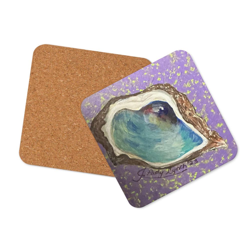 Cork-back coaster - Oyster Freckled Purple
