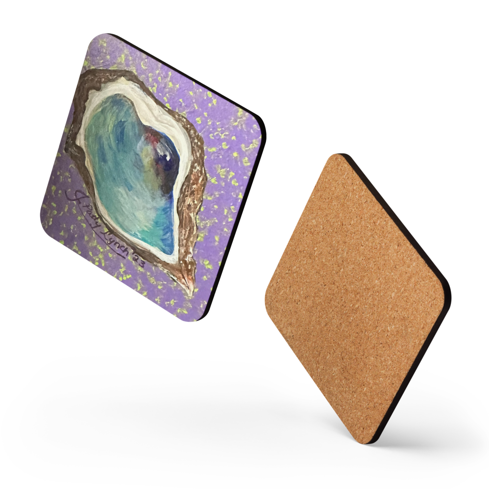 Cork-back coaster - Oyster Freckled Purple