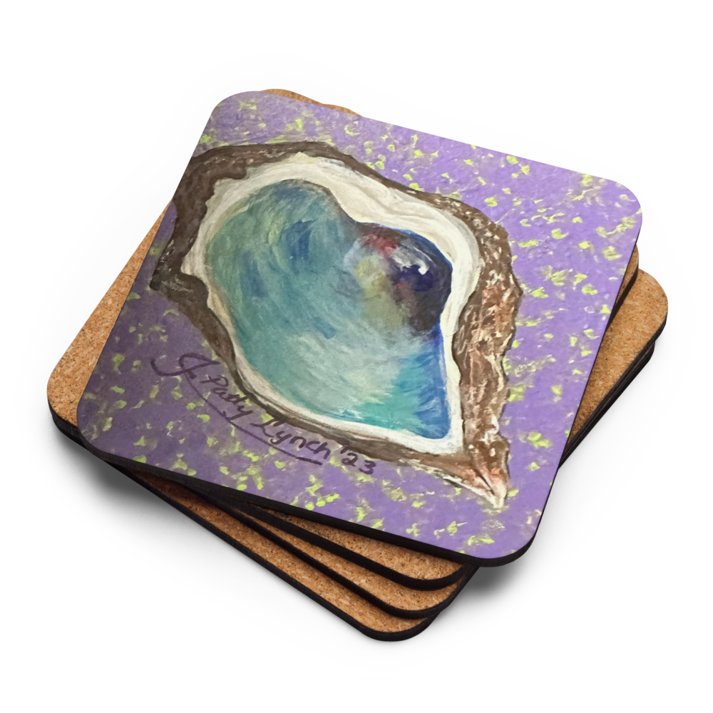 Cork-back coaster - Oyster Freckled Purple