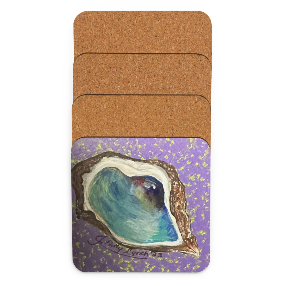 Cork-back coaster - Oyster Freckled Purple