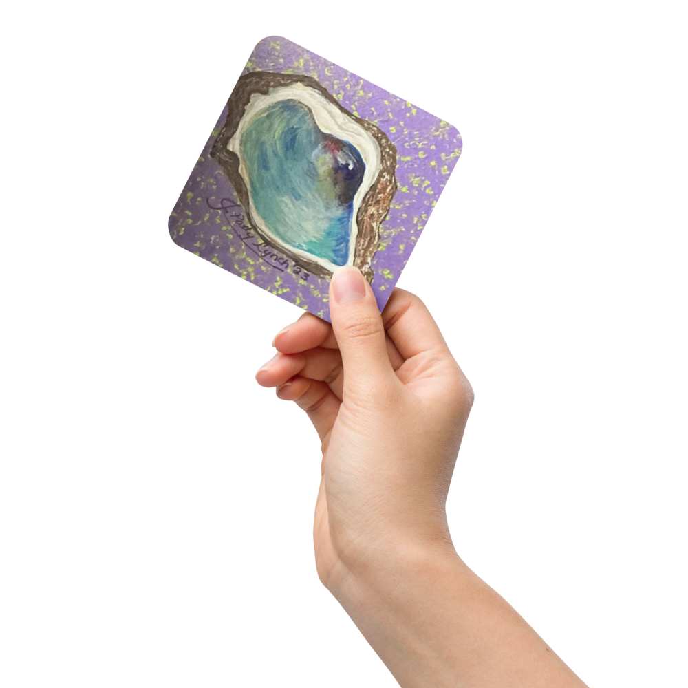 Cork-back coaster - Oyster Freckled Purple